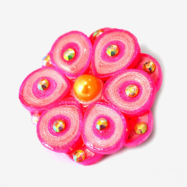 Paper Quilled Saree Brooch Design 3 – Pink for Sale - eKade.lk