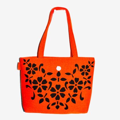 Ladies Hand Bag (Orange Colour – Pattern 2) for Sale - eKade.lk