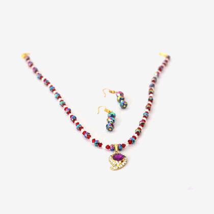 Jewellery 15 – Multicolored Necklace and Pair of Earrings for Sale - eKade.lk