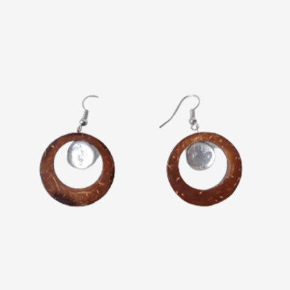 Homemade Coconut Shell Earrings Design-3 for Sale - eKade.lk