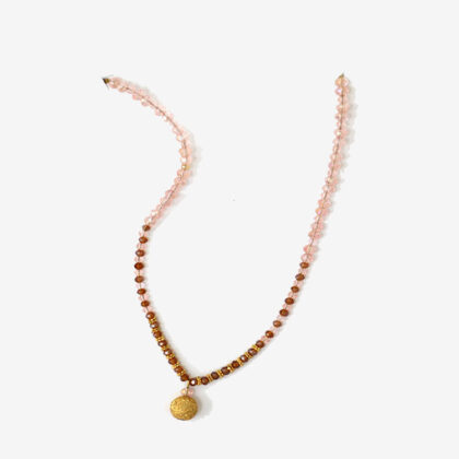 Jewellery 6 – Pink, brown and gold colored necklace for Sale - eKade.lk
