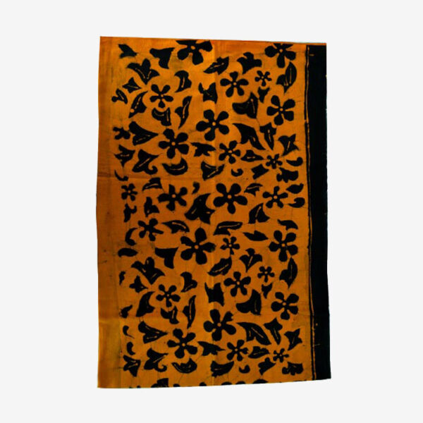 Made Up Batik Kandyan Saree (Orange And Black) for Sale - eKade.lk